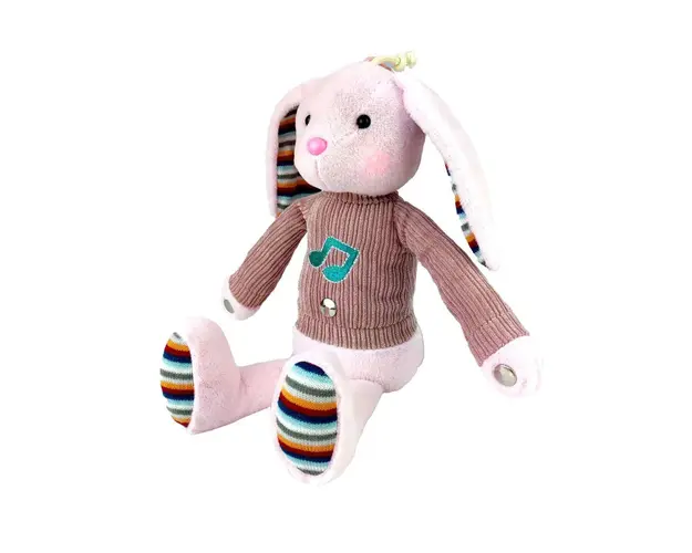 Iepure de plus muzical pentru bebelusi Babys Good Partner 34 cm
