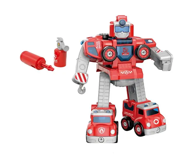 Jucarie de construit Robot Transformabil Salvatorul Brav 88 piese