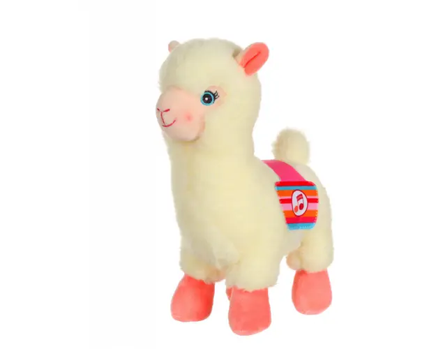 Jucarie de plus cu sunete Lama Crem 30 cm