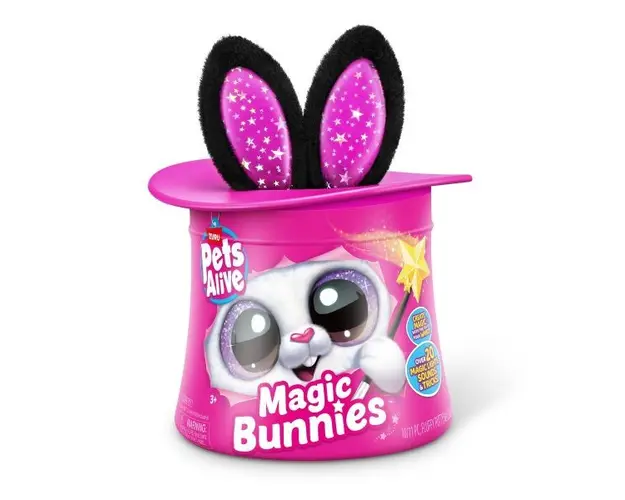 Jucarie de plus interactiva cu accesorii surpriza, Pets Alive Iepurasul Magician, diverse modele