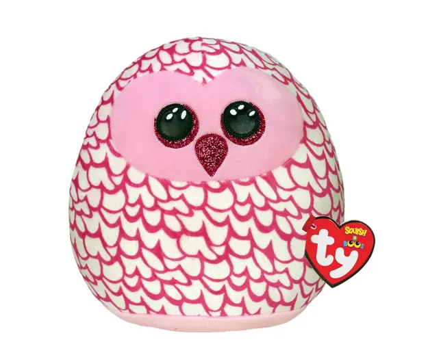Jucarie de plus TY Squish Bufnita roz 30 cm