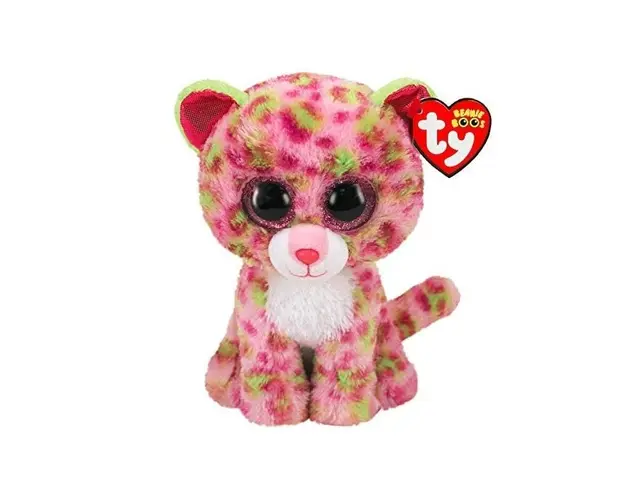 Jucarie TY Boos Lainey Leopard Roz 15 cm