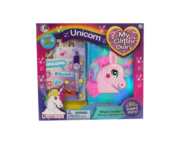 Jurnal cu abtibilduri si sclipici AM-AV Unicorn
