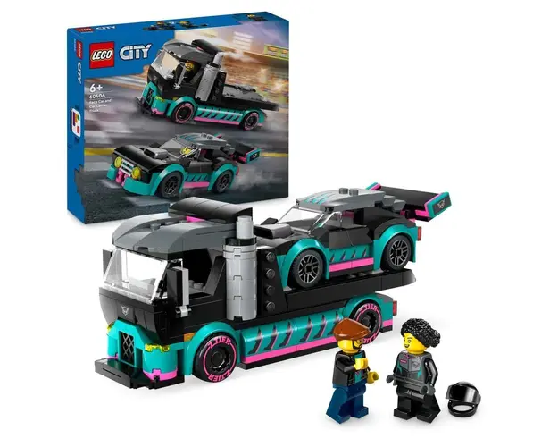 Lego City Masina de Curse si Camion Transportator 60406