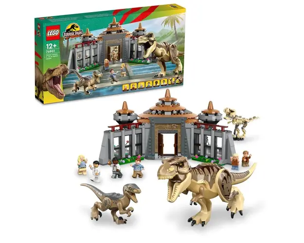 Lego Jurassic Centru pentru turisti T-Rex si Raptor 76961