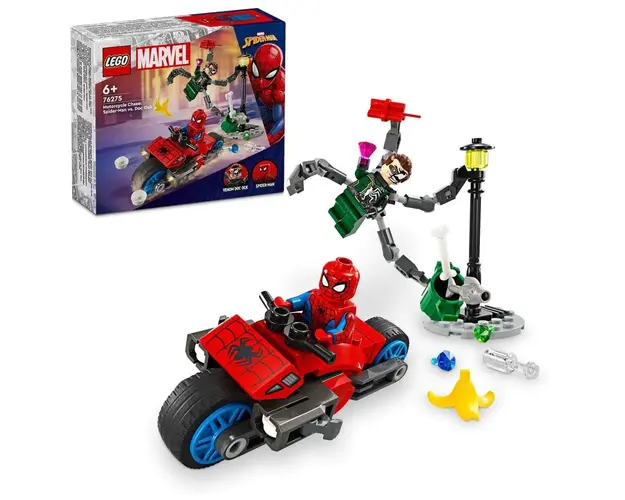 Lego Super Heroes Urmarire pe Motocicleta Omul Paianjen vs Doc Ock 76275