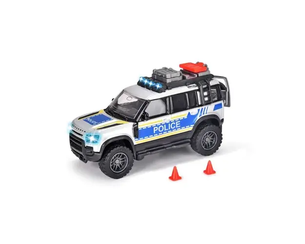 Masina de politie metalica Majorette Land Rover cu lumini si sunete 12.5 cm