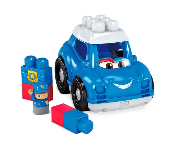 Masinuta de politie cu cuburi de construit Mega Blocks First Builders