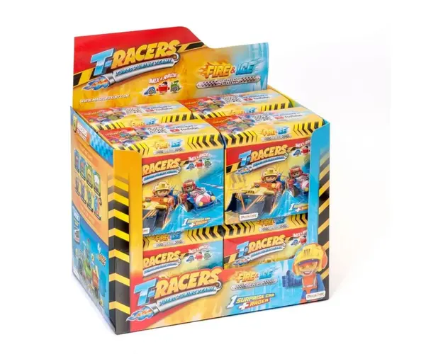 Masinuta si figurina surpriza T-Racers Fire and Ice