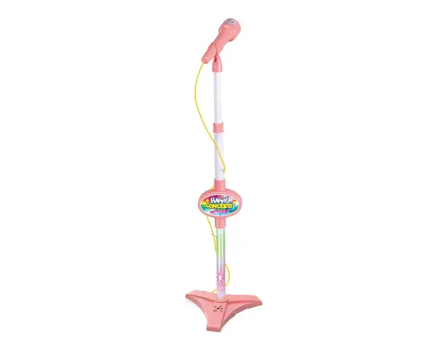 Microfon cu stativ Little Singer Roz