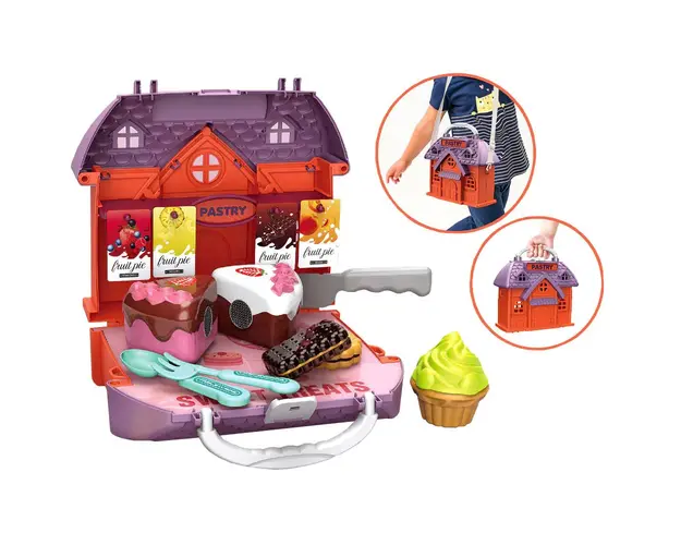 Mini cofetarie in valiza Villa Play House 21 piese