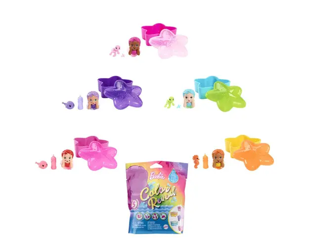 Mini figurina Barbie Color Reveal Baby Mermaid