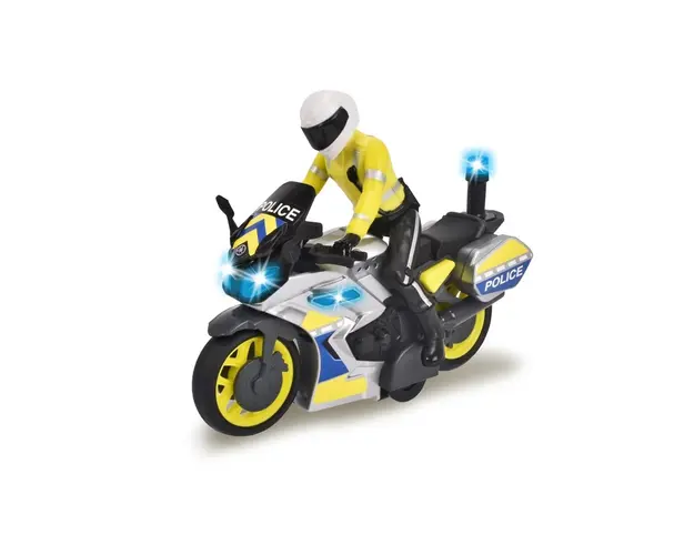 Motocicleta de politie Dickie cu frictiune 17 cm