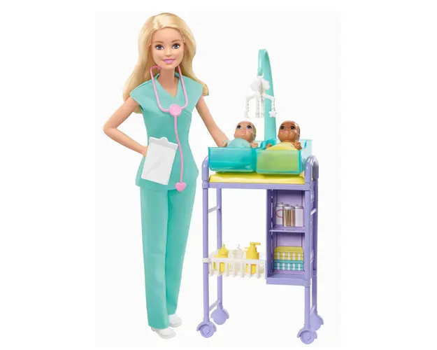 Papusa Barbie Doctor Pediatru Si Bebelusi You Can Be Anything