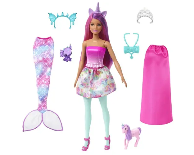 Papusa Barbie Dreamtopia cu haine sirena si accesorii