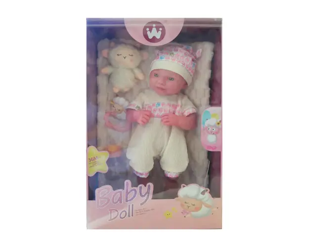 Papusa bebelus realista cu sac de dormit Ocie 35 cm