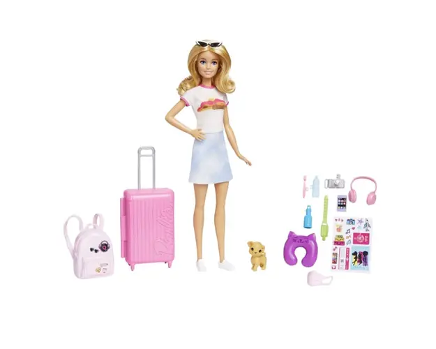 Papusa cu accesorii Barbie set de voiaj ready to travel