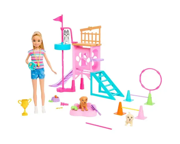 Papusa cu accesorii si animalut Barbie Stacie To The Rescue