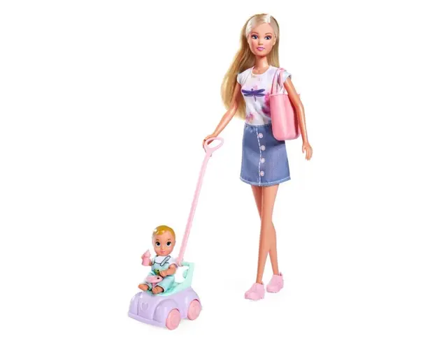 Papusa cu bebelus Simba Steffi Love Baby Car