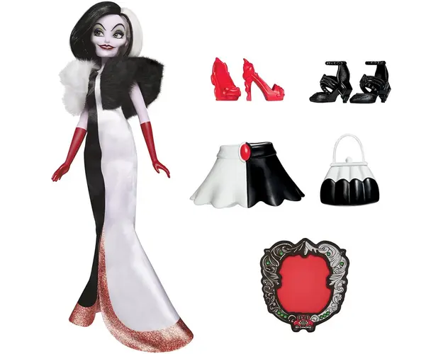 Papusa Disney Villains Cruella De Vil din 101 Dalmatieni