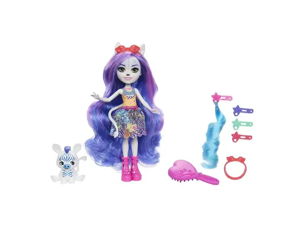 Papusa Enchantimals Glam Party Zamirah Zebra