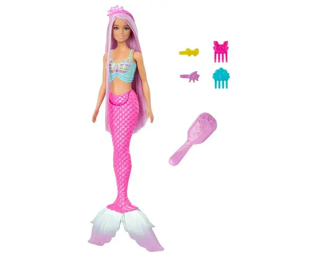 Papusa sirena cu par lung Barbie Fairies and Mermaids