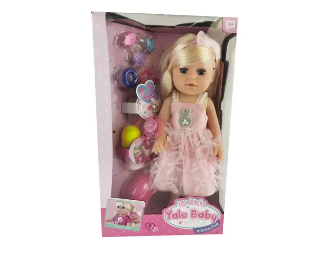Papusa Yale Baby cu rochie iepuras 35 cm