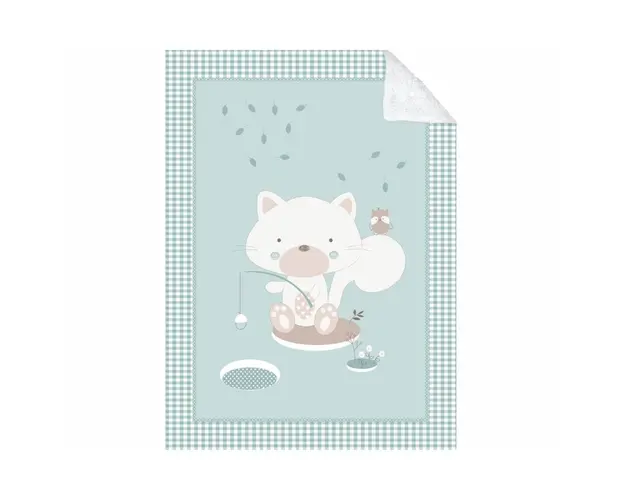 Patura pentru bebelusi 110 x 140 cm Kikka Polar Fisher Mint