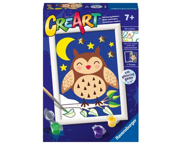 Pictura pe numere Ravensburger Creart Bufnita Draguta RVSPBN23661