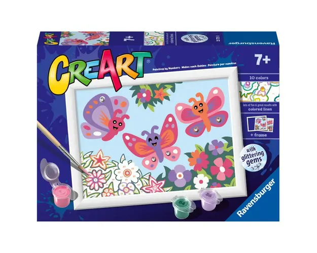Pictura pe numere Ravensburger Creart Fluturi Fericiti RVSPBN23721