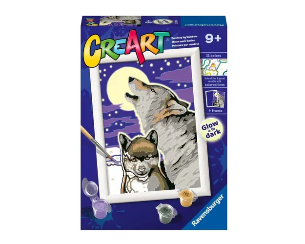 Pictura pe numere Ravensburger Creart Lupi Mistici RVSPBN23709