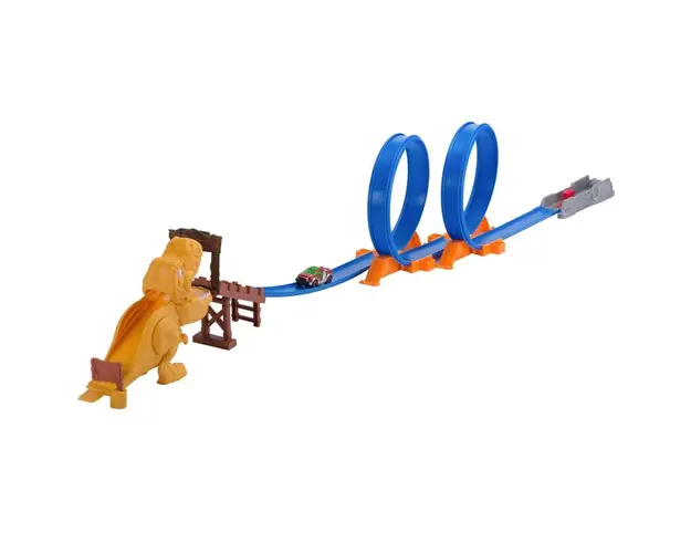Pista cu masinuta metalica Zuru Metal Machines T-Rex Atack