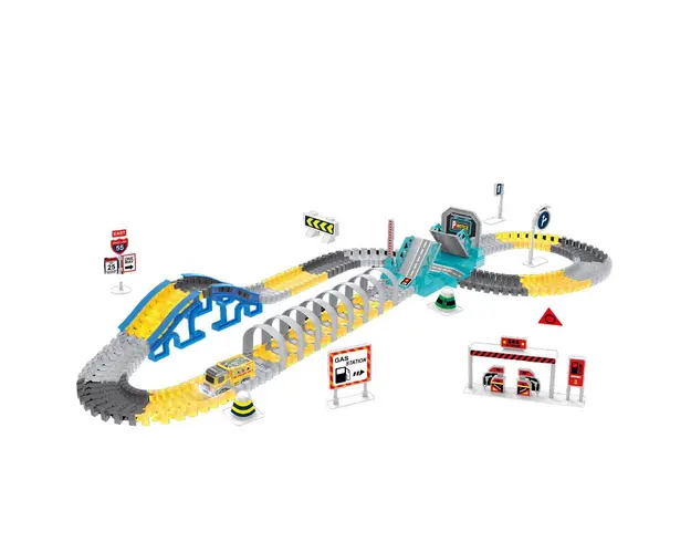 Pista cu tunel si camion cu lumini Theme Track 169 piese
