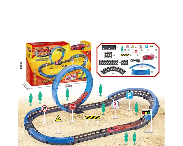 Pista de curse cu bucla si masinuta Track Racers