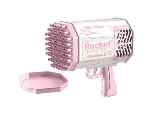 Pistol cu 69 gauri pentru baloane de sapun Roz