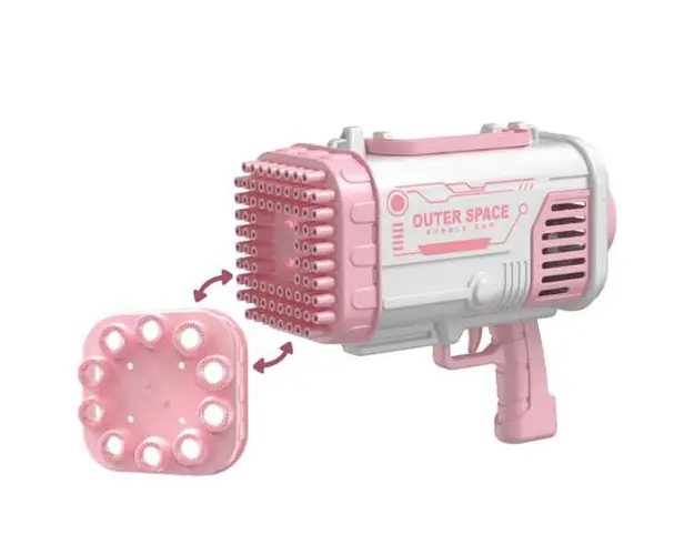 Pistol cu 80 gauri pentru baloane de sapun Roz