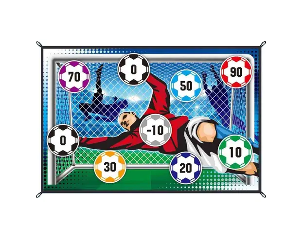 Poarta de fotbal covoras cu 2 mingi adezive 100x150 cm