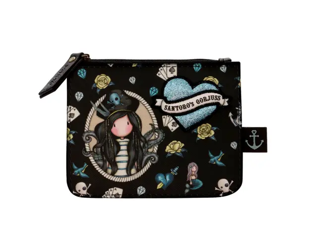 Portofel mic plat Gorjuss Black Pearl