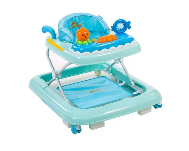 Premergator cu balansoar Kikkaride Ocean Party blue