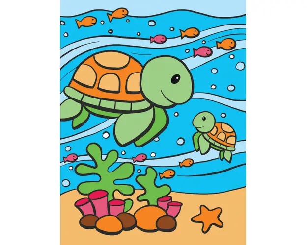 Prima mea pictura pe numere Royal Brush Junior Testoase de Mare 23x30 cm