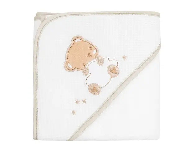 Prosop cu gluga pentru bebelusi Kikka 90 x90 cm Dream Big Bej