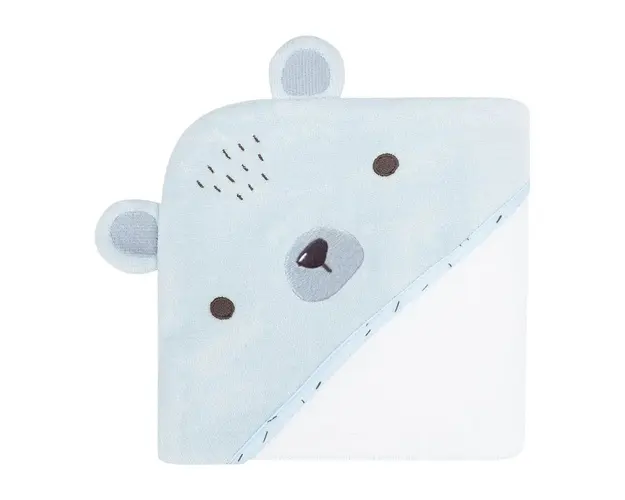 Prosop cu gluga pentru bebelusi Kikka Boo 90 x 90 cm Bear With Me Albastru