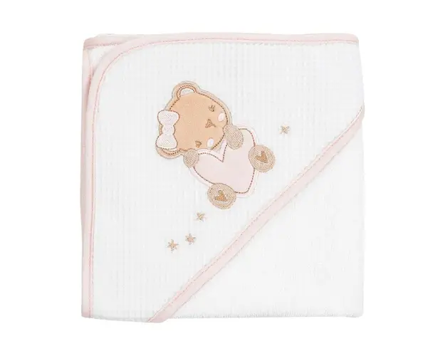 Prosop cu gluga pentru bebelusi Kikka Boo 90 x90 cm Dream Big Roz