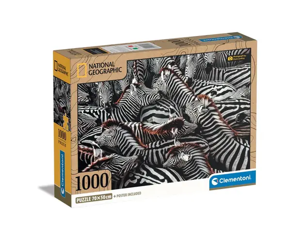 Puzzle 1000 piese Clementoni National Geographic Zebra 39729