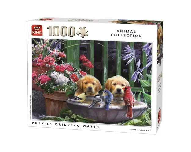 Puzzle 1000 piese King Puppies Drinking Water