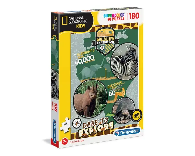 Puzzle 180 piese Clementoni National Geographic Wildlife Expedition