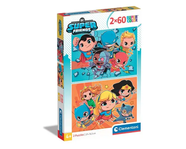 Puzzle 2 x 60 piese Clementoni DC Comics Super Friends 21624