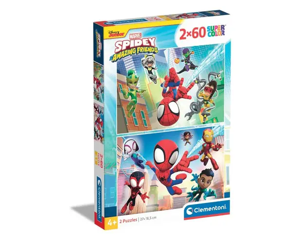 Puzzle 2 x 60 piese Clementoni Spidey and His Amazing Friends 21625