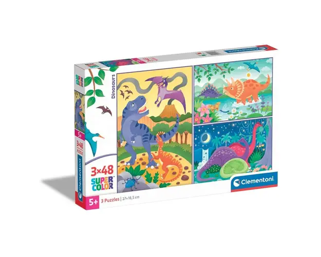 Puzzle 3 x 48 piese Clementoni Dinosaurs 25288