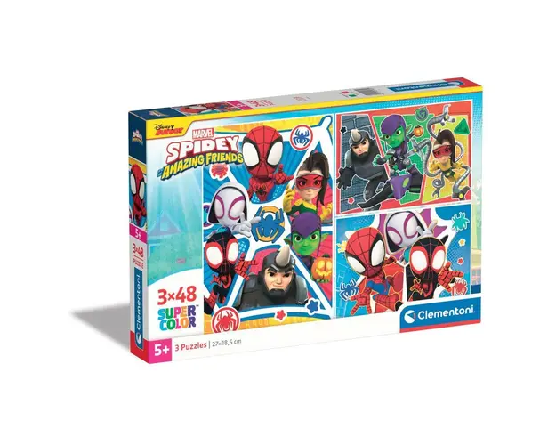Puzzle 3 x 48 piese Clementoni Spidey and His Amazing Friends 25282